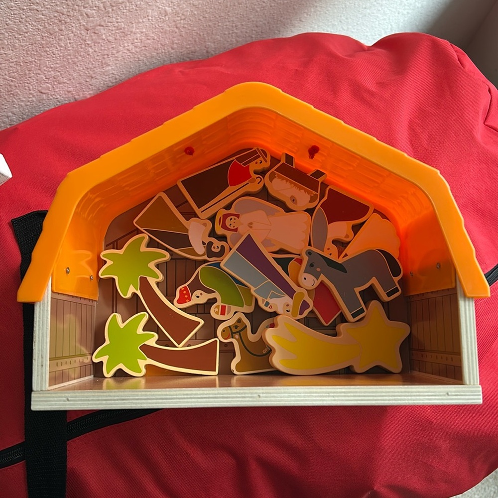 Wooden nativity set